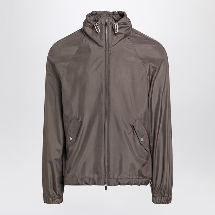 Brunello Cucinelli Taupe Silk-Blend Jacket