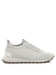 Brunello Cucinelli Canvas And Suede Sneaker With Precious Detail