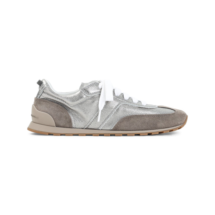 Brunello Cucinelli Titanium Grey Leather Senakers