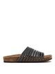 Brunello Cucinelli Black Calfskin Rubber Sandals