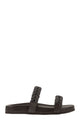 Brunello Cucinelli Leather Slide Sandals With Braided Straps