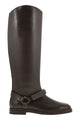 Brunello Cucinelli Mat Calf Boots With Precious Ribbed Strap