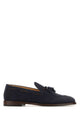 Brunello Cucinelli Navy Blue Suede Loafers