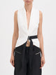 Alessandra Marchi Reversible Viscosis And Linen Gilet