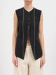 Nostrasantissima Striped Cotton And Linen Top