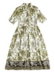 Fay White Green Cotton Floral Print Dresses