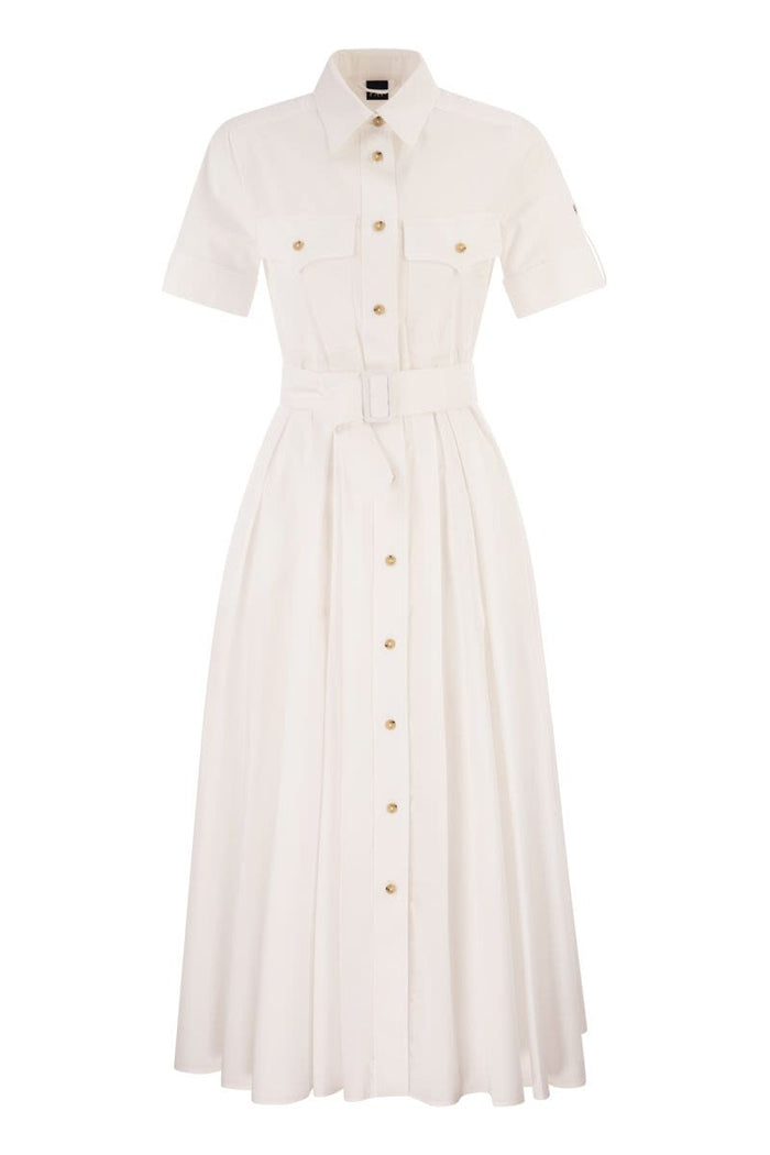 Fay Stretch Cotton Poplin Shirt Dress