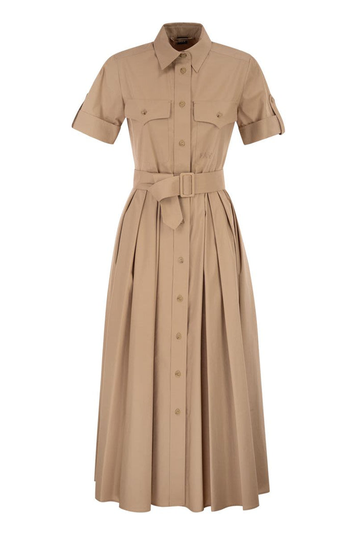 Fay Stretch Cotton Poplin Shirt Dress