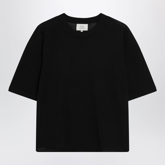 Loulou De Saison Black Nala Fluid Cashmere Top