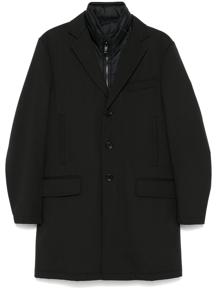 Fay Black Double Polyester Coat