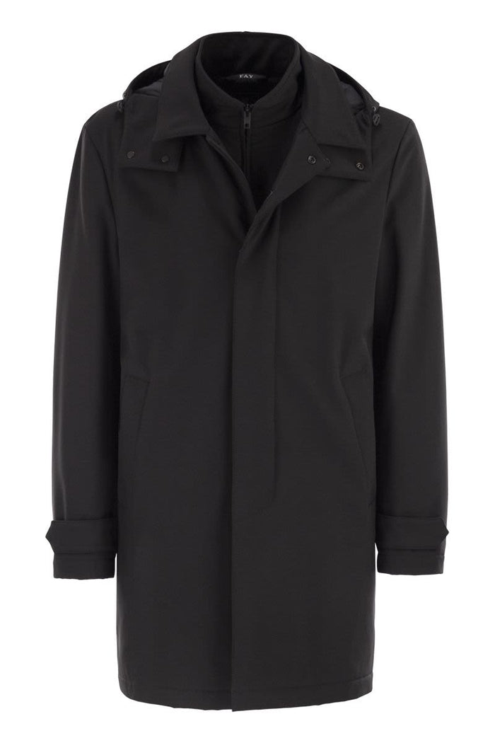 Fay Morning Coat Travel In Jersey Stretch