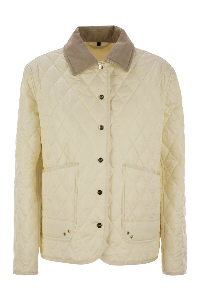 Fay Diamond Quilted Nylon Shirt Jacket