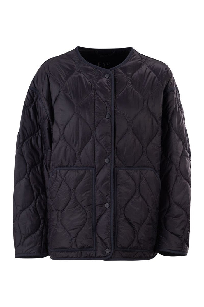Fay Technical Fabric Jacket With Onion Quilting