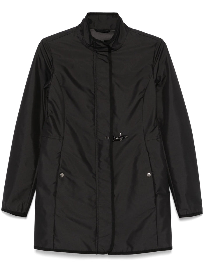 Fay Short Black Polyester Coat