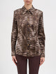 Elisabetta Franchi Satin Shirt With Alligator Print