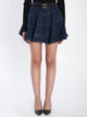 Self Portrait Flared Denim Mini Skirt