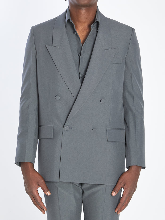 Gucci Double-Breasted Jacket In Technical Fabric