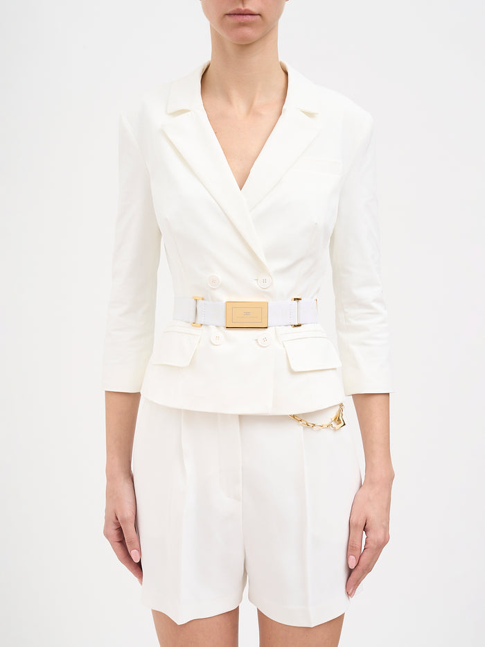 Elisabetta Franchi Technical Bioelastic Fabric Jacket