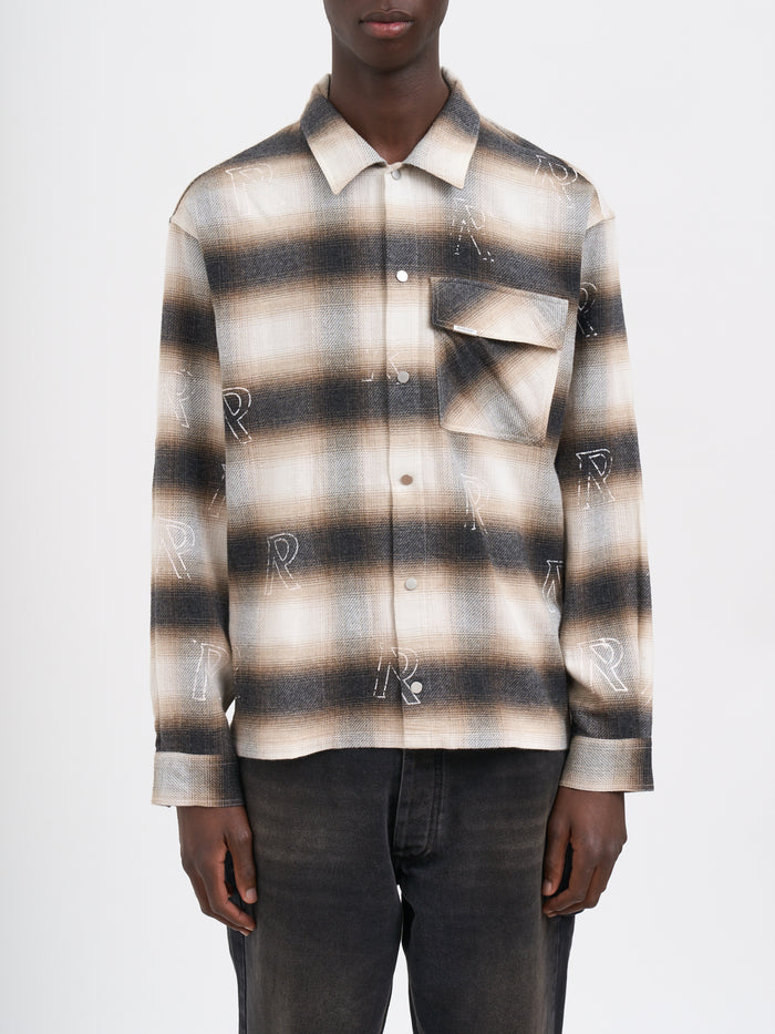 Represent Flannel Shirt With All-Over Initials
