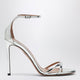 Aquazzura Nuda 85 Sandals In Silver Metallic Leather