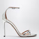 Aquazzura Nuda 85 Sandals In Silver Metallic Leather