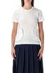 Comme Des Garçons Comme Des Garçons Girl White T-Shirt With Ruffle Pockets