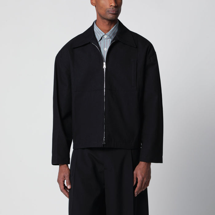 Namacheko Black Cotton Zip-Up Jacket