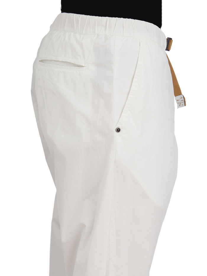 White Sand Stretch Cotton Pants