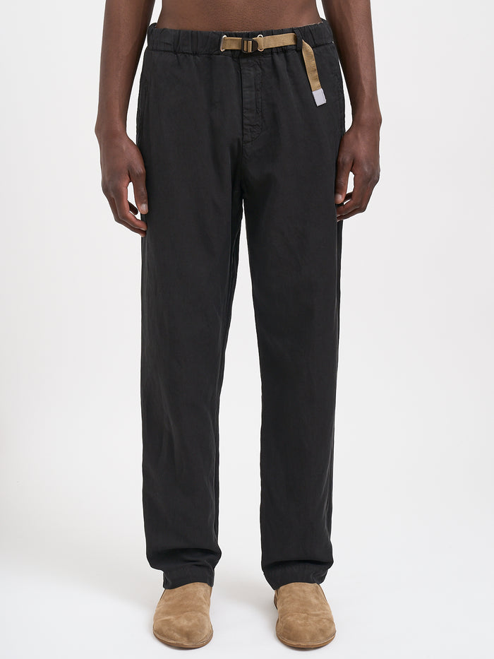 White Sand Lyocell And Linen Pants