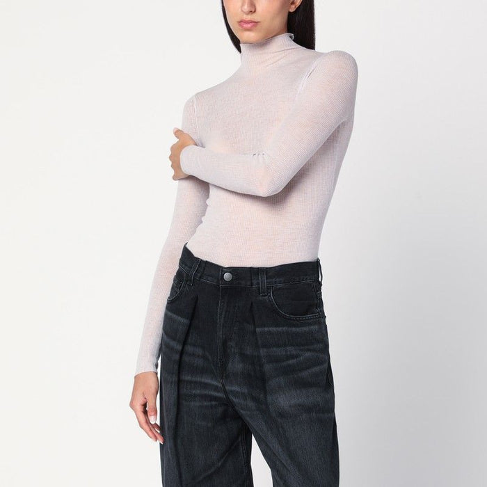6397  Ivory Semi-Sheer Turtleneck