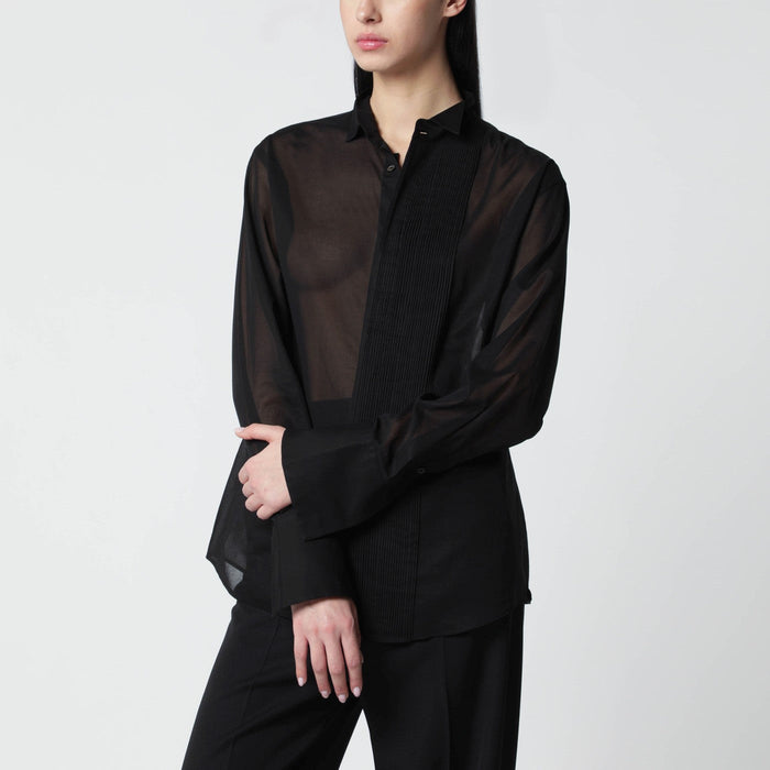6397 Black Micro-Pleated Shirt