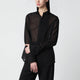 6397 Black Micro-Pleated Shirt