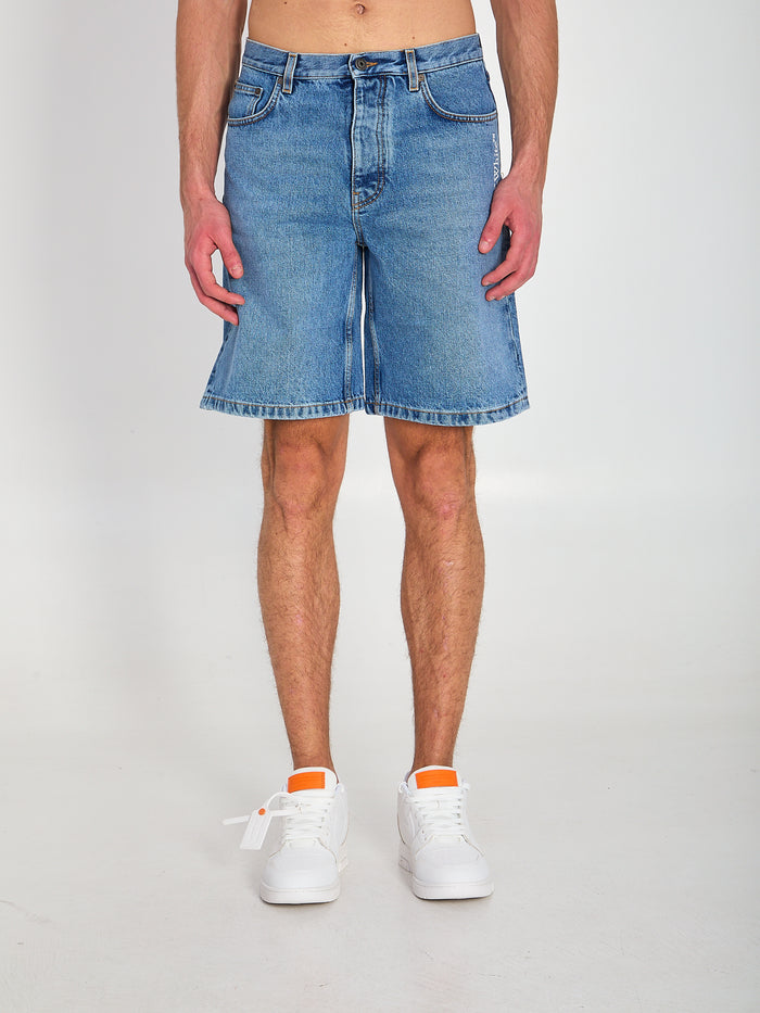Off White Half Arrows Denim Shorts