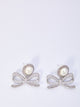 Self Portrait Pearl Bow Drop Earrings