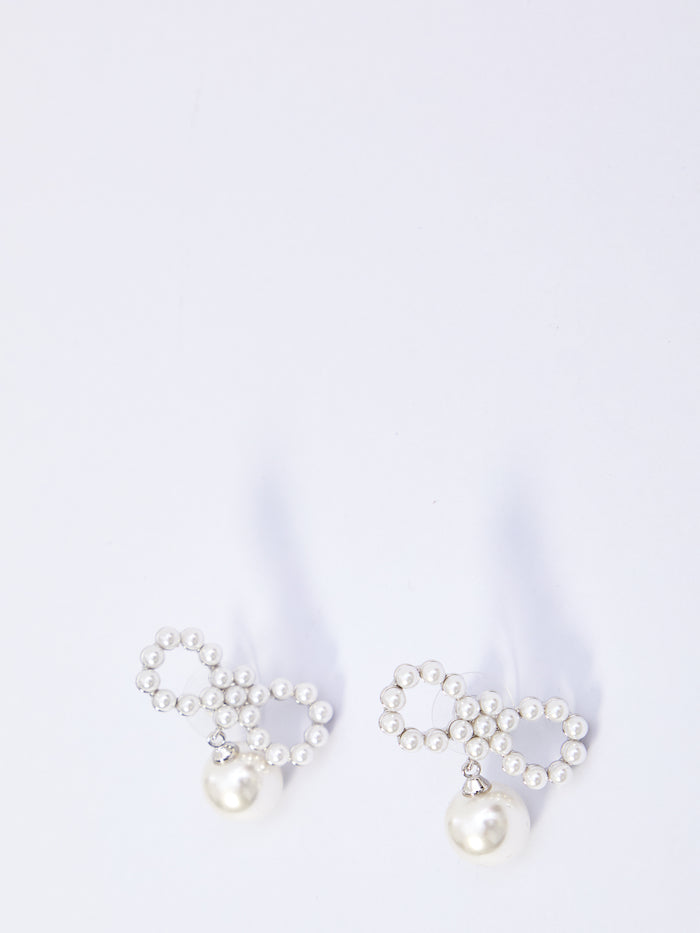 Self Portrait Pearl Bow Earrings