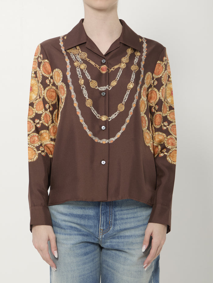 Versace Printed Silk Twill Shirt