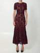 Self Portrait Burgundy Lace Midi Dress