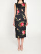 Dolce&Gabbana Bouquet Rose Print Satin Midi Dress