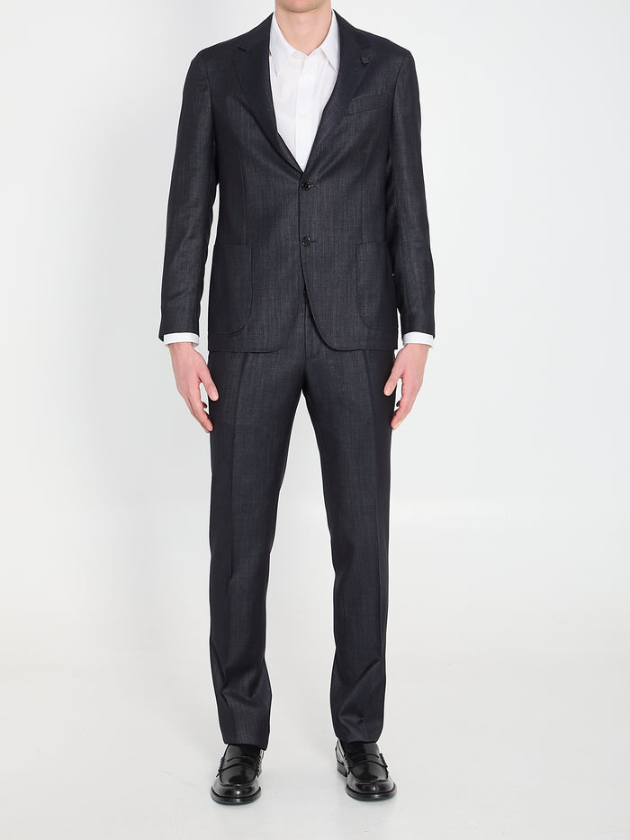 Lardini Single-Breasted Wool Blend Suit