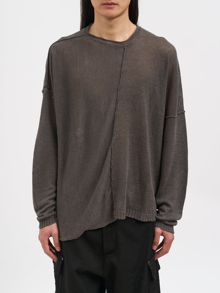 Isabel Benenato Crew Neck Linen Sweater