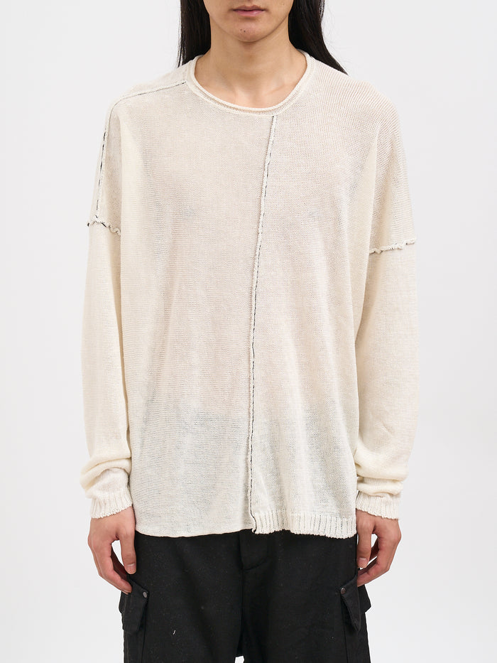 Isabel Benenato Crew Neck Linen Sweater