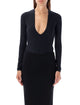 Eterne Long Sleeve Deep V Body Suit