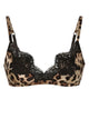 Dolce & Gabbana Leopard-Print Soft-Cup Satin Bra With Lace Detailing