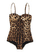 Dolce & Gabbana Leopard-Print One-Piece Balconette Swimsuit