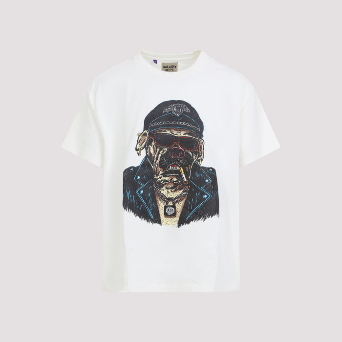 Gallery Dept. Archival White Cotton Oct Biker Dog T-Shirt