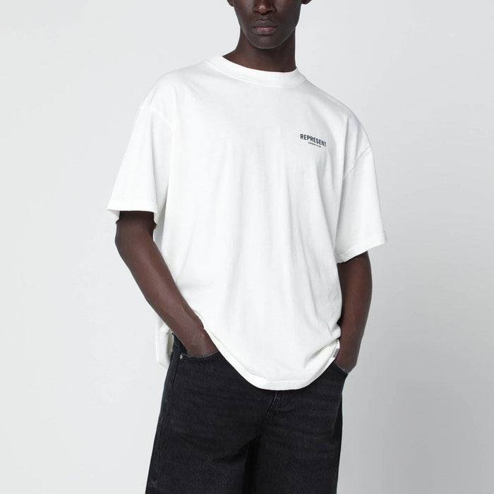Represent White Cotton Tshirt With Logo