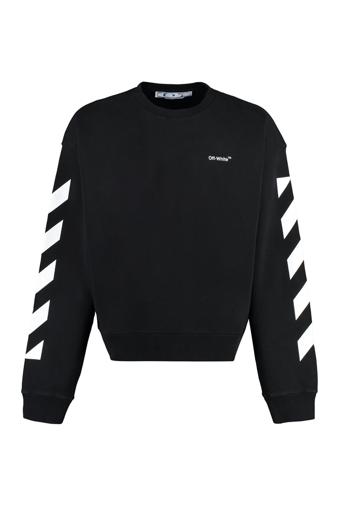 Off-White Cotton Crew-Neck Sweatshirt