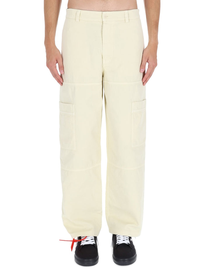 Off-White Beige Cotton Trousers