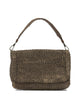 Ibeliev Brown Raffia Leather Shoulder Bag
