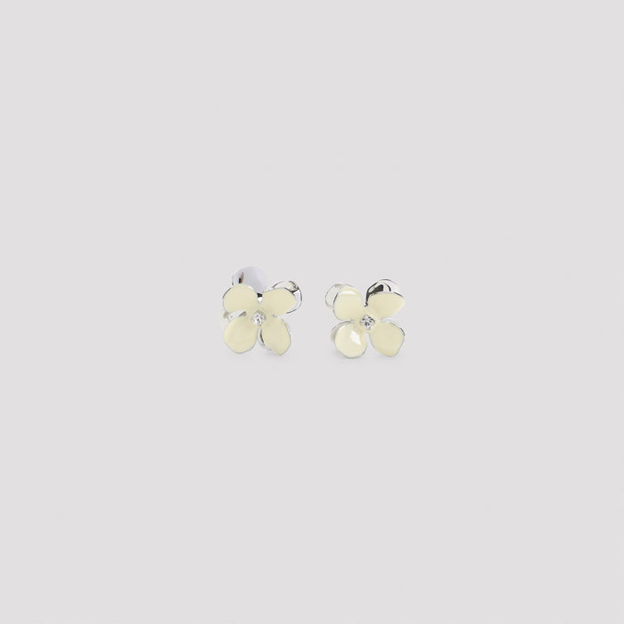 Marni Light Yellow Flower Brass Earrings